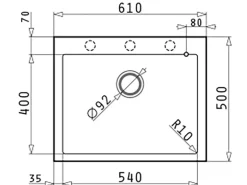 Pyramis Pyragranitespüle Istros 1B 61 cm x 50 cm Volcano