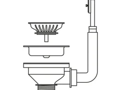 Pyramis Siebkorbventil für 1-Becken Spülen 92 mm