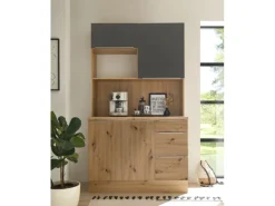 Respekta Buffet zu Küchenzeile Marleen Artisan-Eiche Grau Matt