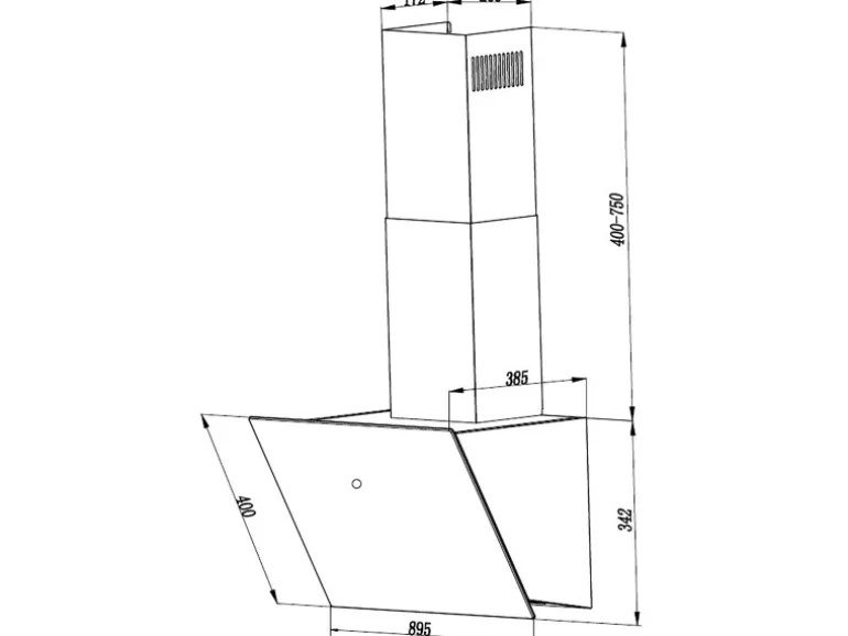 Respekta Dunstabzugshaube CH89090S Kopffrei 90 cm Schwarz