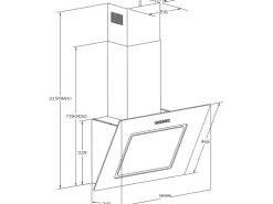 Respekta Dunstabzugshaube CH22010/90WBZ++ Kopffrei 90 cm Weiß