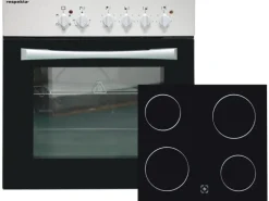 Respekta Economy Küchenzeile KB210ESWSC 210 cm Weiß-Eiche Sägerau Glänzend