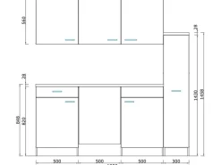Respekta Economy Küchenzeile KB180WWMI 180 cm Weiß