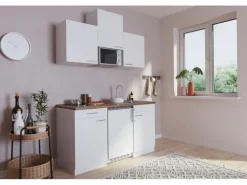 Respekta Economy Küchenzeile KB150WWMIC 150 cm Weiß