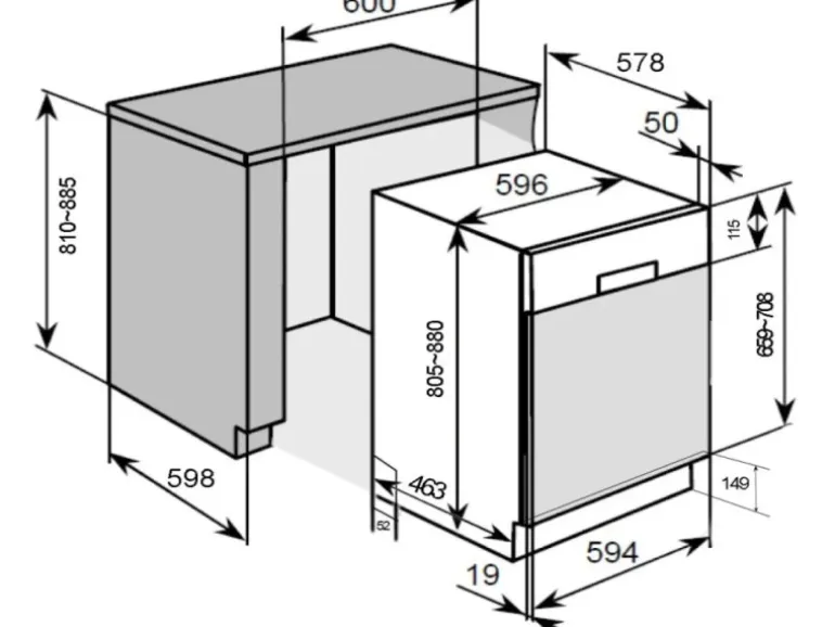Respekta Einbaugeschirrspüler GSP 60 TID MA 60 cm teilintegriert EEK: E