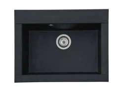 Respekta Einbauspüle Mineralite Ohio 66 cm x 50 cm Schwarz