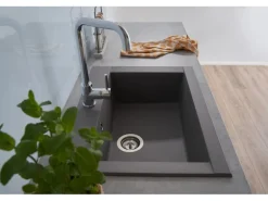 Respekta Einbauspüle Mineralite Ohio 66 cm x 50 cm Betongrau