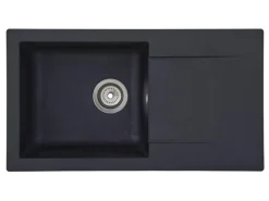 Respekta Einbauspüle Mineralite Denver 78 cm x 44 cm Schwarz