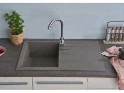 Respekta Einbauspüle Mineralite Houston 80 cm x 50 cm Betongrau