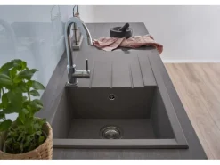 Respekta Einbauspüle Mineralite Houston 80 cm x 50 cm Betongrau