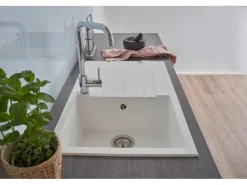 Respekta Einbauspüle Mineralite Houston 80 cm x 50 cm Weiß