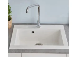 Respekta Einbauspüle Mineralite Ohio 66 cm x 50 cm Weiß