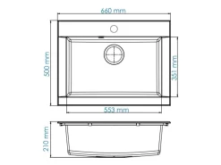 Respekta Einbauspüle Mineralite Ohio 66 cm x 50 cm Weiß