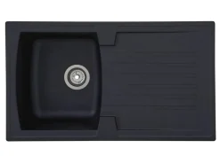 Respekta Einbauspüle Mineralite Boston 86 cm x 50 cm Schwarz