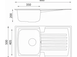 Respekta Einbauspüle Mineralite Boston 86 cm x 50 cm Sandbeige