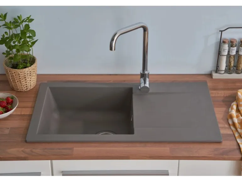 Respekta Einbauspüle Mineralite Denver 78 cm x 44 cm Betongrau