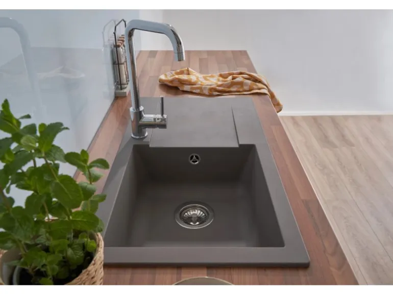 Respekta Einbauspüle Mineralite Denver 78 cm x 44 cm Betongrau