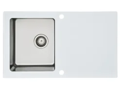 Respekta Glasspüle New York 86  cm x 50 cm Weiß