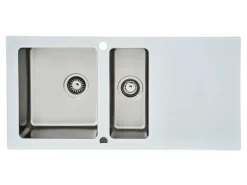 Respekta Glasspüle New York 100 cm x 50 cm Weiß