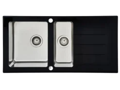 Respekta Glasspüle New York 100 cm x 50 cm Schwarz