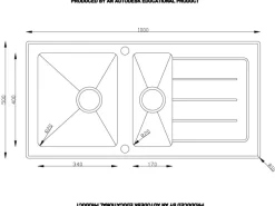 Respekta Glasspüle New York 100 cm x 50 cm Schwarz