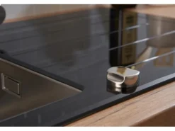 Respekta Glasspüle New York 86 cm x 50 cm Schwarz