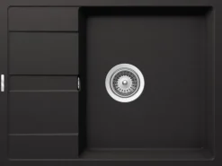 Respekta Granitspüle Nashville 65 cm x 50 cm Schwarz