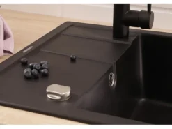 Respekta Granitspüle Nashville 65 cm x 50 cm Schwarz