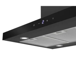 Respekta Inselhaube Cara mit Glasfront 65 cm x 89,5 cm x 60 cm Schwarz