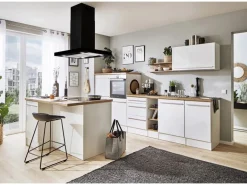 Respekta Inselhaube Cara mit Glasfront 65 cm x 89,5 cm x 60 cm Schwarz