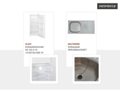 Respekta Inselküche Gabriel 320 cm mit Muldenlüfter Weiß Hochglanz