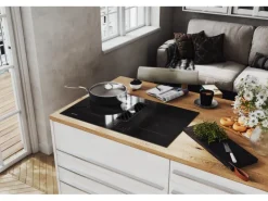 Respekta Inselküche Gabriel 320 cm mit Muldenlüfter Weiß Hochglanz