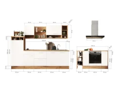 Respekta Inselküche Hilde 280 cm Grau