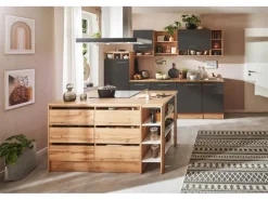 Respekta Inselküche Hilde 280 cm Grau