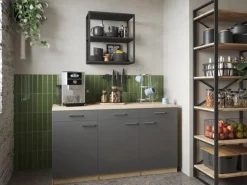 Respekta Küchenmöbel-Set 13 Merle 150 cm Grau