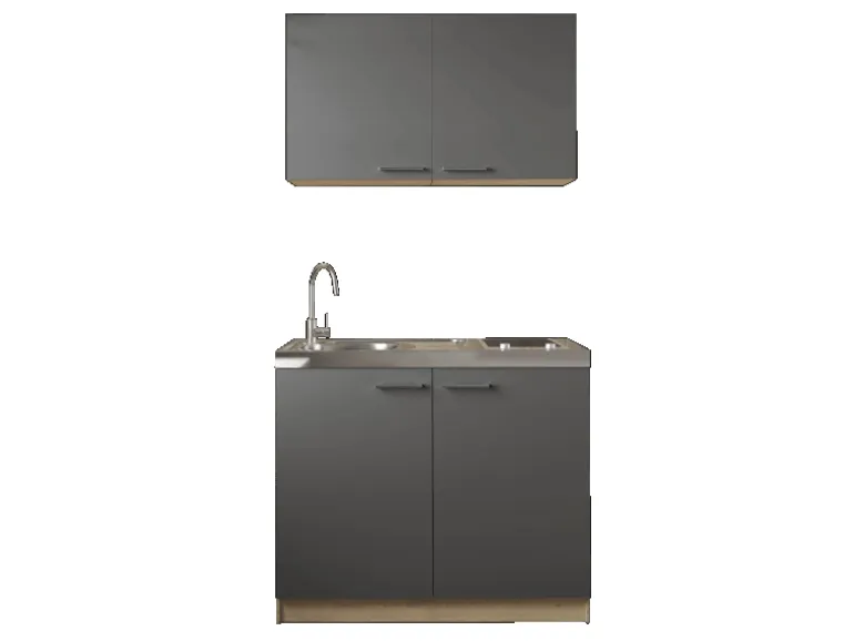 Respekta Küchenmöbel-Set 4 Merle 100 cm Grau