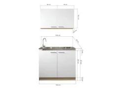 Respekta Küchenmöbel-Set 4 Merle 100 cm Grau