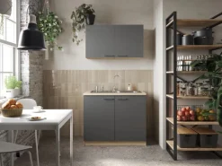 Respekta Küchenmöbel-Set 2 Merle 100 cm Grau