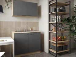 Respekta Küchenmöbel-Set 2 Merle 100 cm Grau