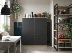 Respekta Küchenmöbel-Set 11 Merle 120 cm Schwarz