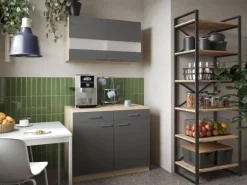 Respekta Küchenmöbel-Set 9 Merle 100 cm Grau