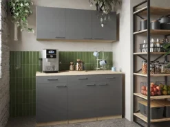 Respekta Küchenmöbel-Set 12 Merle 150 cm Grau