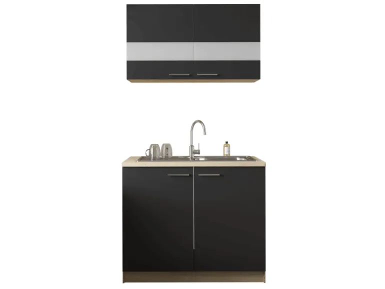Respekta Küchenmöbel-Set 1 Merle 100 cm Schwarz