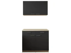 Respekta Küchenmöbel-Set 10 Merle 100 cm Schwarz