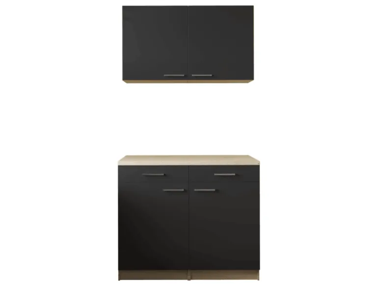 Respekta Küchenmöbel-Set 10 Merle 100 cm Schwarz