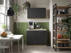 Respekta Küchenmöbel-Set 10 Merle 100 cm Schwarz