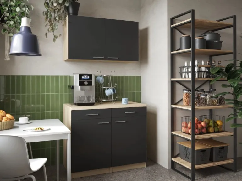 Respekta Küchenmöbel-Set 10 Merle 100 cm Schwarz