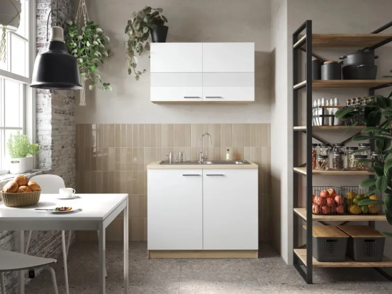 Respekta Küchenmöbel-Set 1 Merle 100 cm Weiß