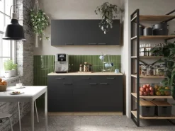 Respekta Küchenmöbel-Set 12 Merle 150 cm Schwarz