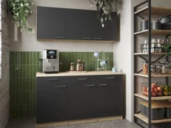 Respekta Küchenmöbel-Set 12 Merle 150 cm Schwarz